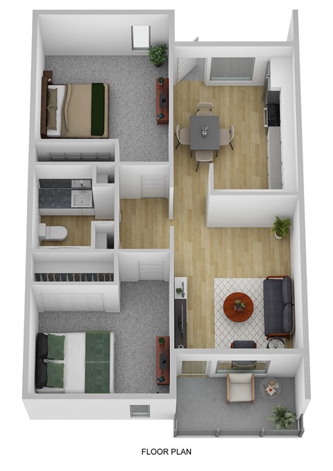 2x1 Maggie Floorplan at Vista Grande Apartments